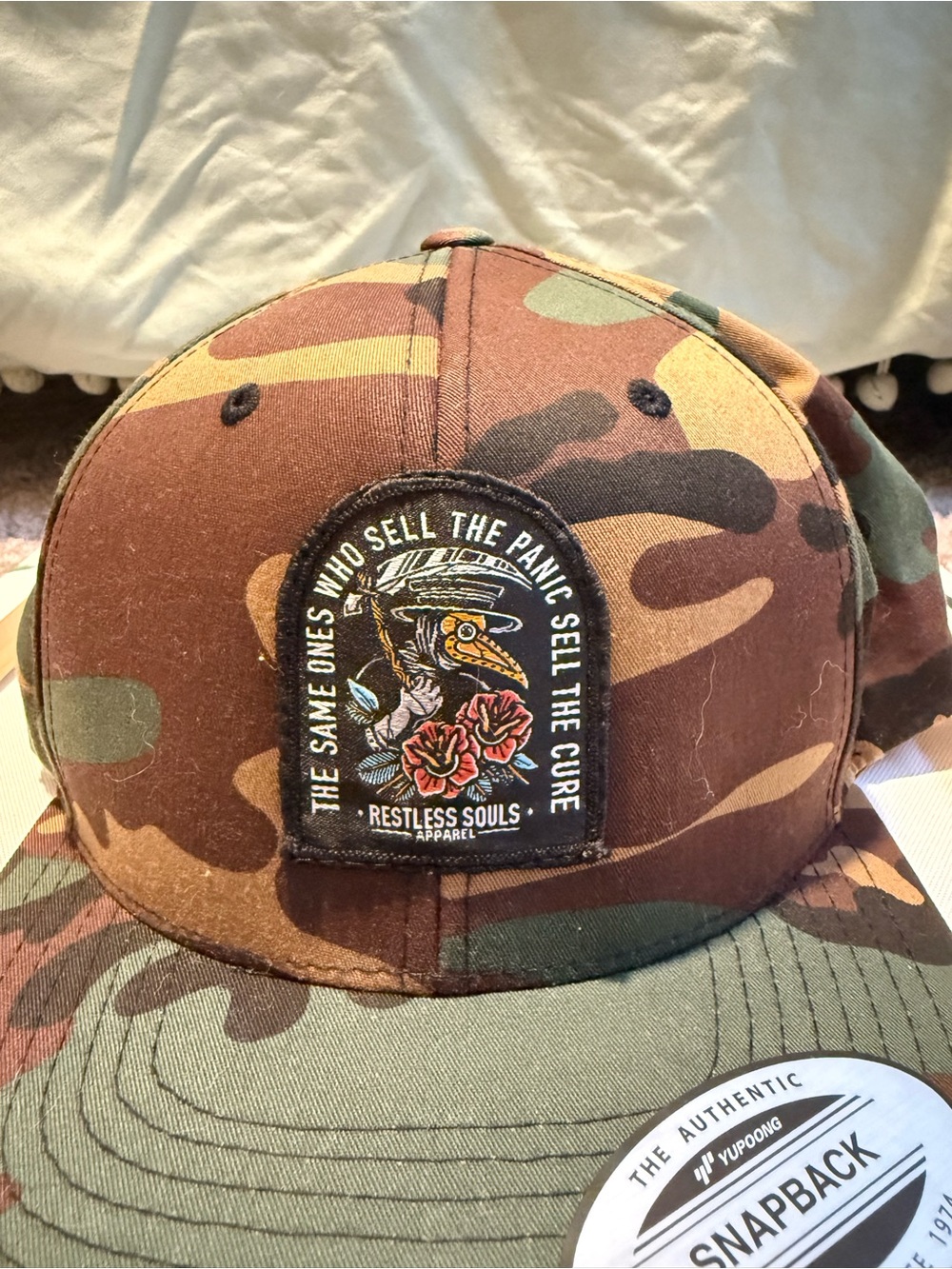 Restless Souls Camo Snapback Hat - Brown & Green